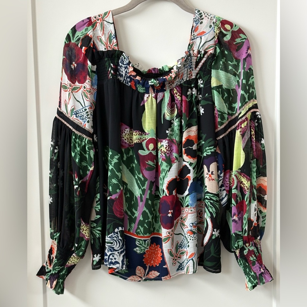 Anthropologie Multicolor Floral Blouse